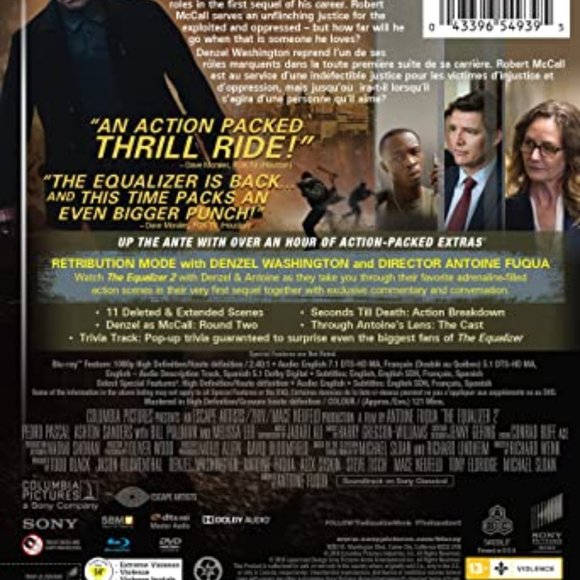 SPANISH. The Equalizer 2 / Le Justicier 2.Blu-Ray. New. Sealed - Picture 2 of 2